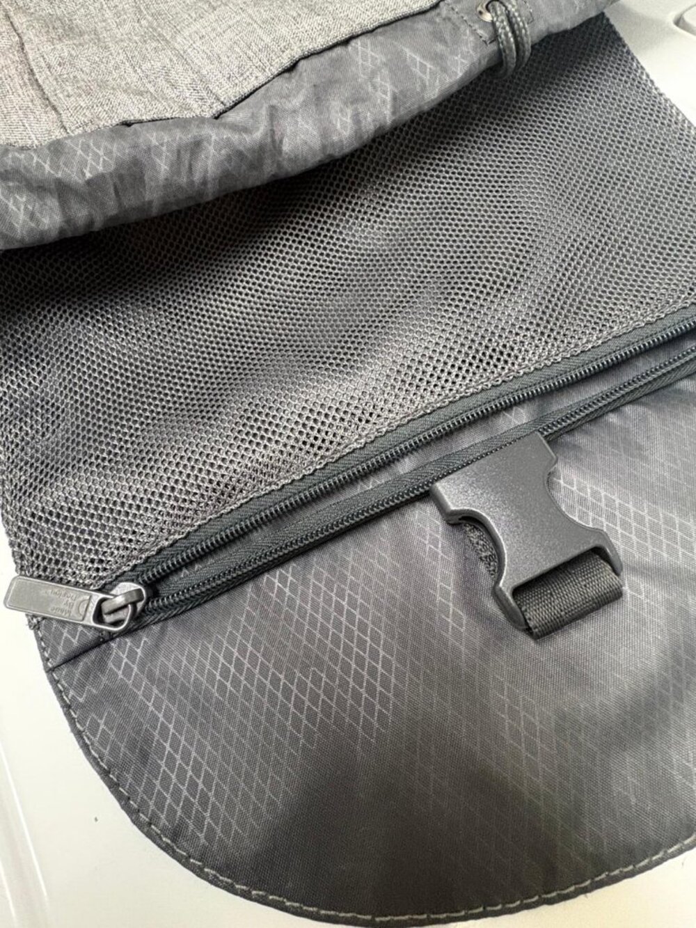 Made By Design Gray Backpack – Roll Top Drawstring – Multiple Pockets - Picture 3 of 9